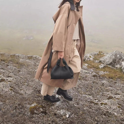 Borsa a Tracolla Cloud Dumpling da Donna, Borsa a Spalla Minimalista di Lusso in Vera Pelle Composita di Vacchetta, Piccola Dimensione
