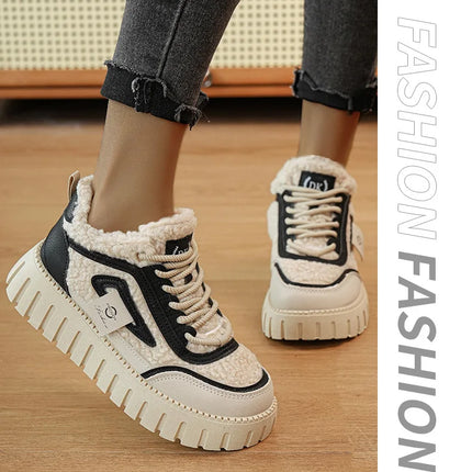 Women's Winter Short Boots 2026 New Style Warmth Sports Cotton Shoes Thickened Fleece Lined High-Top Snow Boots