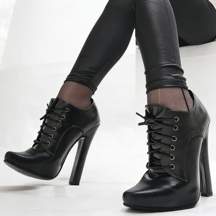 Scarpe con tacco alto 6 pollici, stringate, a punta, unisex, fetishheels vintage, stile drag queen.