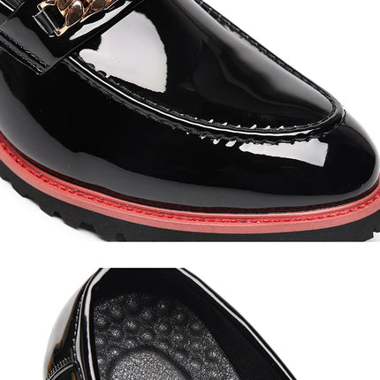 Scarpe da Uomo Trendy, Mocassini di Design con Catena Metallica, Scarpe Eleganti da Lavoro, Nuove Scarpe Casual in Pelle Slip-on, Scarpe da Cerimonia
