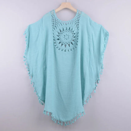 Grembiule da spiaggia allentato da donna con spalle scoperte, casual, per le vacanze, stile sexy, con nappa ritagliata, grembiule da spiaggia estivo da donna platinumshop