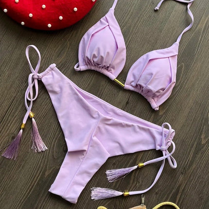 RUOTONGSEPT 2025 Nuovo Sexy Costume da Bagno Triangolare in 13 Colori per Donne, Bikini Brasiliano, Costume Push-Up, Set Bikini da Spiaggia platinumshop