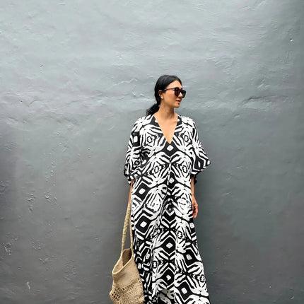 Abiti caftano da donna con scollo a V, costume da bagno estivo, copricostume caftano, abiti da spiaggia maxi taglie forti platinumshop
