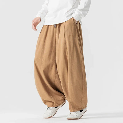 Pantaloni casual da uomo autunno stili giapponesi pantaloni lanterna da uomo caldi vintage larghi pantaloni da uomo oversize moda streetwear