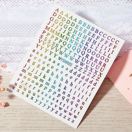 1PC 26-English Alphabet Number 3D Self-adhesive Nail Art Decal Sticker Word Small Letter Nail Decals Sticker Manicure Decoration