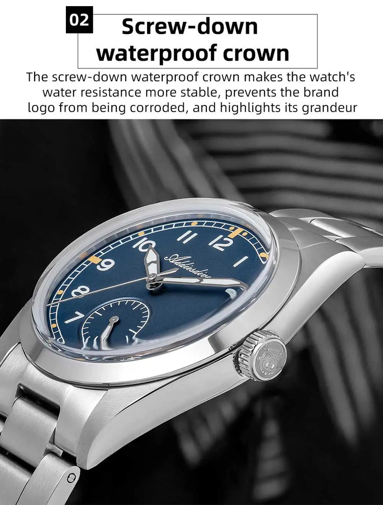ADDIESDIVE 36mm Men's VH60 Quartz Watch BGW9 Night Light Bubble Glass 100m Waterproof Stainless Steel Men's Simple Watch AD2099
