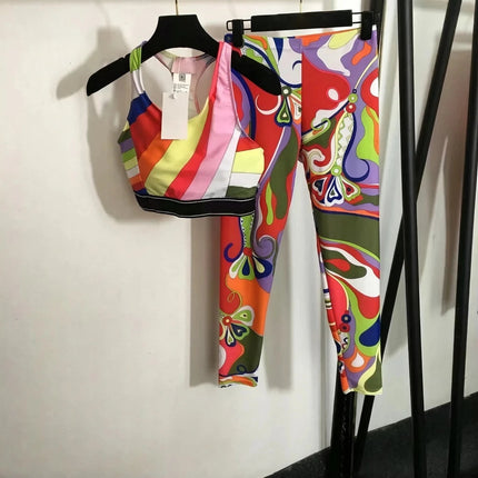 Nuovo Set Yoga da Donna 2026 con Fascia Marrone e Logo Firmato, Completo Sportivo da Donna di Marca Designer, Abbigliamento da Spiaggia platinumshop