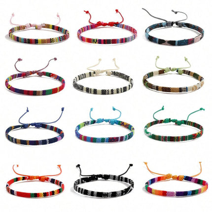 Set di 12 braccialetti Boho Surfer Beach per uomo e donna, braccialetti estivi Boho intrecciati, gioielli fatti a mano per festival platinumshop