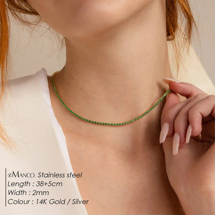 eManco Fashion Crystal High Quality Stainless Steel Gold Plated Necklace Ladies Charming Accessories Gifts Wholesale PlatiNum