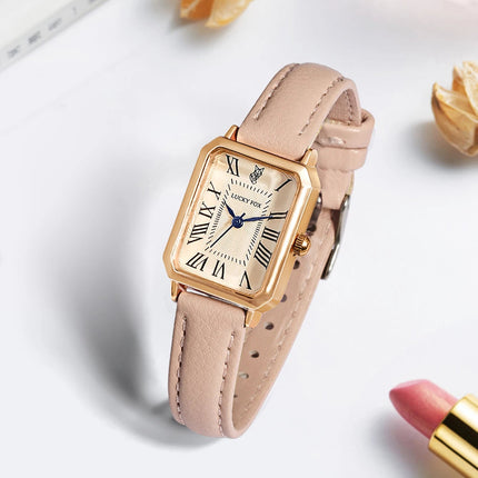 LUCKY FOX 2 pezzi confezione regalo di lusso leggera set braccialetto orologio orologio al quarzo quadrato da donna semplice e alla moda regalo del festival Reloj platinumshop
