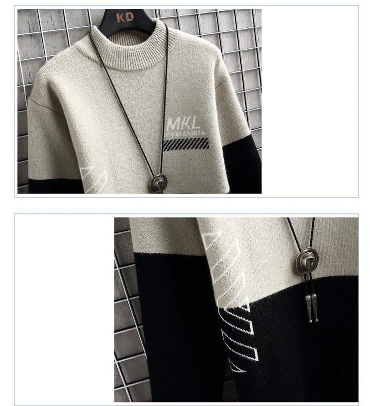 Fashion Sweater For Men Pullovers Men's Clothing Knit Men's Sweat-shirt Autumn Casual Hombre Warm Solid Spring Male Streetwear