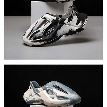 Pantoufles compensées camouflage unisexe Matériau souple EVA Technologie de moulage par injection Chaussures de plage décontractées pour hommes et femmes