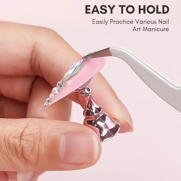 Magnetic Crystal False Nail Tip Practice Holder Stand 5Pcs Reusable Nail Art Display Base For Professional Salon DIY Manicure Accessory