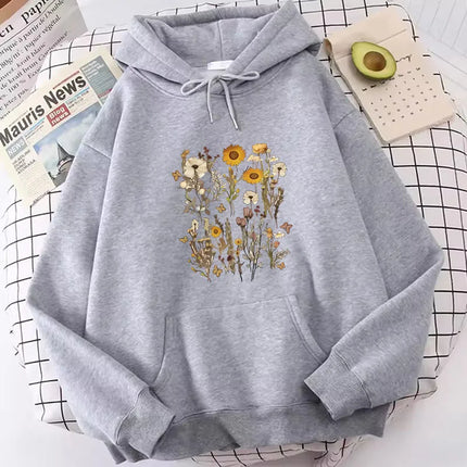 Hoodie Sweatshirt Vintage Floral Print Hoodies Spring Autumn Winter Casual Hoodies Sweatshirts Men Women Retro Clothes