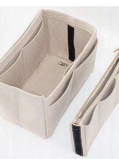 Borsa Tote in Lana Color Kaki per Donna con Organizer Integrato – Borsa Grande con 10 Scomparti, Borsa a Spalla alla Moda 29x15x18cm
