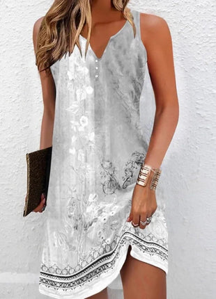 Abiti Estivi da Donna alla Moda, Vestiti Bohémien Senza Maniche, Copricostume con Scollo a V, Abito Copricostume da Spiaggia platinumshop