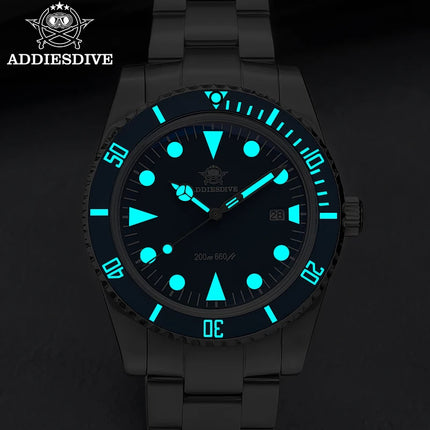 ADDIESDIVE New Gift Watch For Men AD2068 Quartz Watches 39mm Waterproof 200m Ceramic Bezel BGW9 Luminous Diving Leisure Wristwat