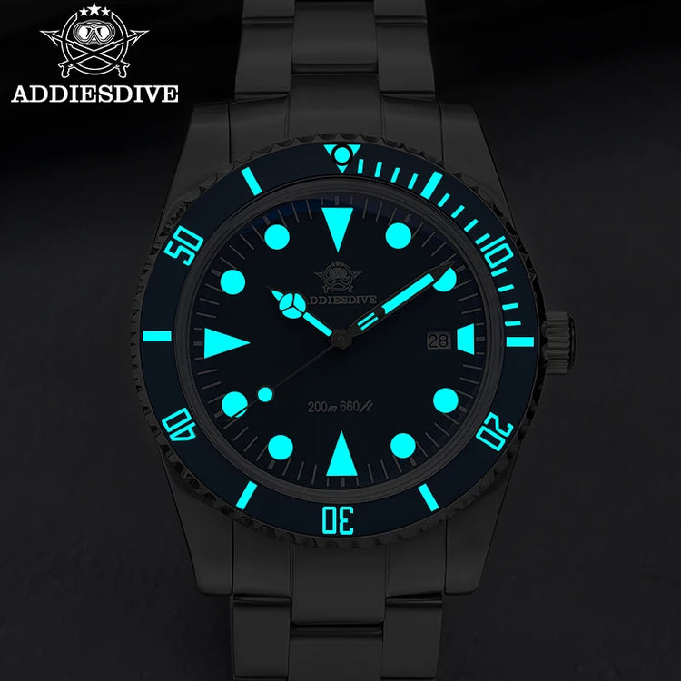 ADDIESDIVE New Gift Watch For Men AD2068 Quartz Watches 39mm Waterproof 200m Ceramic Bezel BGW9 Luminous Diving Leisure Wristwat