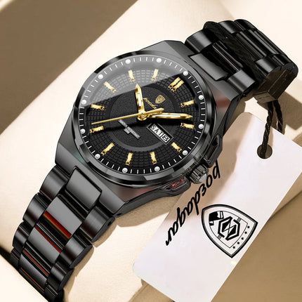 Orologio da Donna POEDAGAR Elegante con Data e Giorno della Settimana, Movimento al Quarzo, Acciaio Inossidabile, Luminoso e Impermeabile platinumshop
