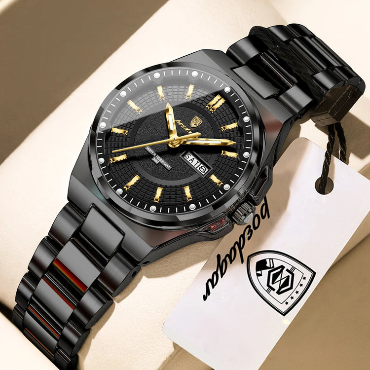 Orologio da Donna POEDAGAR Elegante con Data e Giorno della Settimana, Movimento al Quarzo, Acciaio Inossidabile, Luminoso e Impermeabile platinumshop