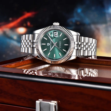PAGANI DESIGN Luxury Men's Automatic Mechanical Watch Top Sapphire Stainless Steel 100m Waterproof Business Leisure Watch