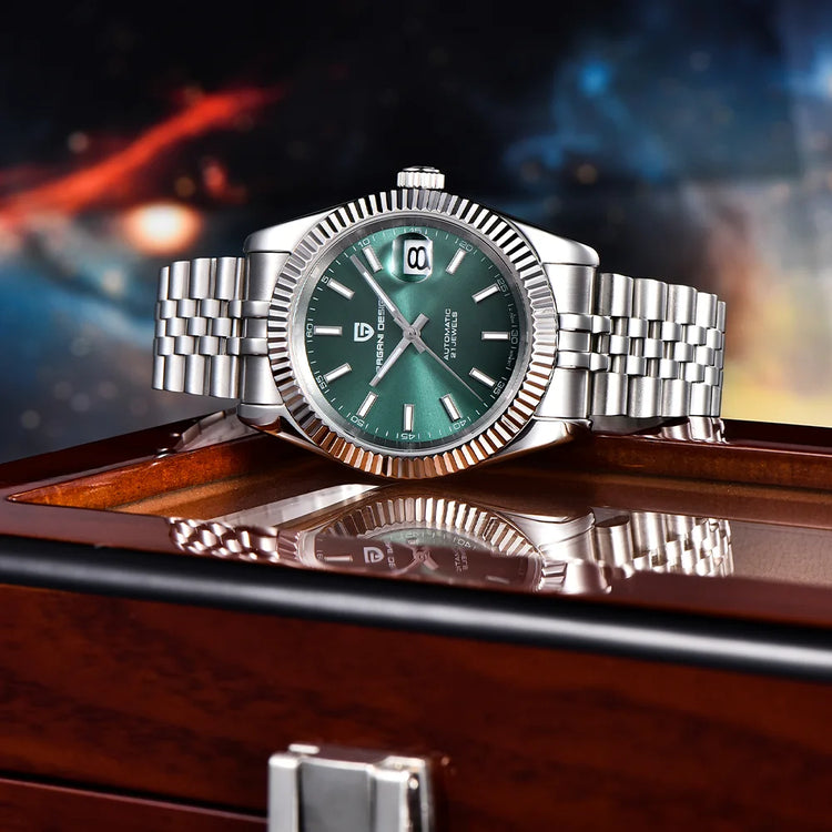 PAGANI DESIGN Luxury Men's Automatic Mechanical Watch Top Sapphire Stainless Steel 100m Waterproof Business Leisure Watch