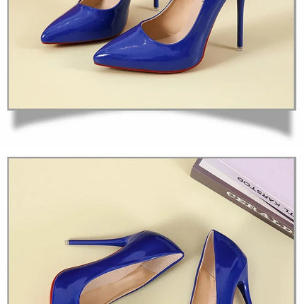Scarpe da donna Tacchi alti rossi Décolleté sexy a punta da 12 cm Scarpe da sposa Scarpe da sposa Nude Colore nero Tacchi alti con fondo in gomma rossa platinumshop