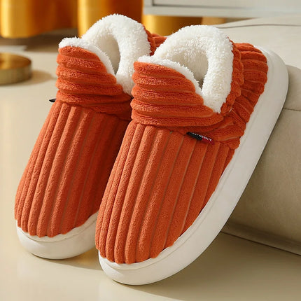 Shevalues Winter Men Slippers Short Plush Men Cotton Boots Indoor Fluffy House Fur Slippers Men Casual Soft Fur Furry Men Shoes