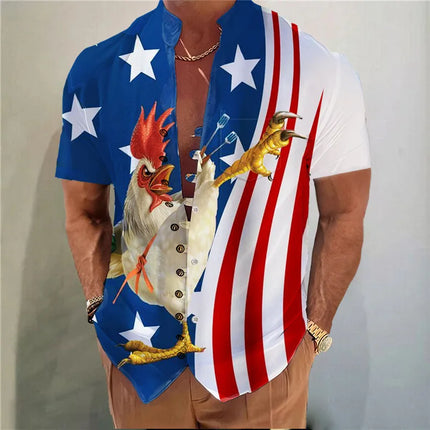 Men's Shirts New Printed Button-Down Shirt Fashion Collar Loose Fit Men's Shirts Casual Streetwear Comfortable