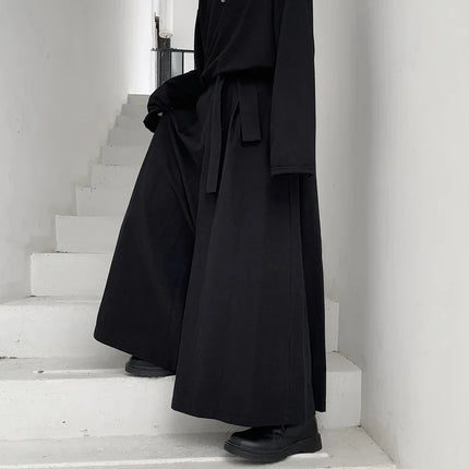 Pantaloni Hakama Samurai Giapponesi, Pantaloni Casual Oversize da Uomo Stile Harajuku, Pantaloni Cinesi Hanfu Tang, Uniformi da Kendo Maschili