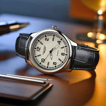Orologio da polso da uomo delle migliori marche Orologio da uomo impermeabile da lavoro di lusso per uomo Orologio al quarzo Orologi da uomo in pelle reloj + scatola regalo da uomo platinumshop