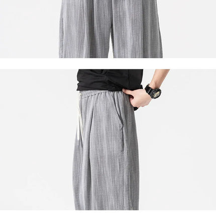 Pantaloni Leggeri e Sottili da Uomo, Traspiranti, Tinta Unita, Stile Harajuku, Gamba Larga, Casual, Oversize, Moda Harem, Streetwear Maschile