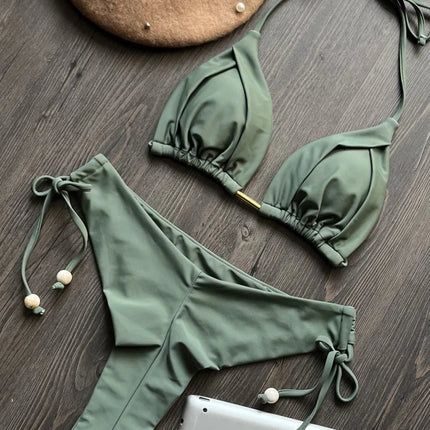 RUOTONGSEPT 2025 Nuovo Sexy Costume da Bagno Triangolare in 13 Colori per Donne, Bikini Brasiliano, Costume Push-Up, Set Bikini da Spiaggia platinumshop