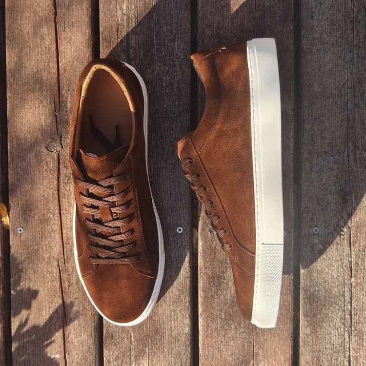 Men's Suede Loafers Walking Style Shoes Durable Pure Leather Casual Skateboarding Shoes