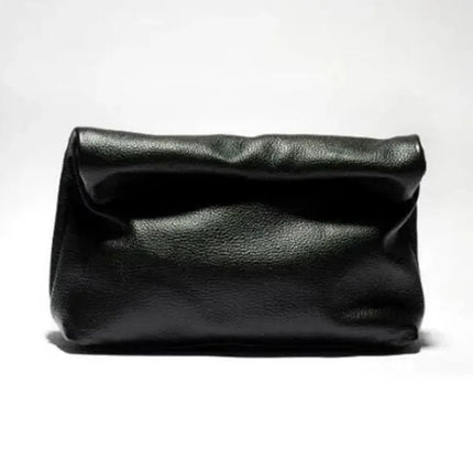 Personality roll-edge leather bag  lazy casual leather soft bag  Phone Women High Quality holding red large bag luxury designer PlatiNum