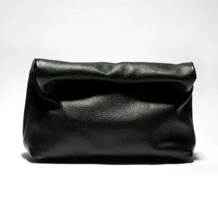 Personality roll-edge leather bag  lazy casual leather soft bag  Phone Women High Quality holding red large bag luxury designer PlatiNum