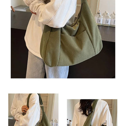 New Large Capacity Casual Crossbody Bag Simple Artistic Commuter Student Single Shoulder Bag Outdoor Leisure Women's Tote Bag PlatiNum