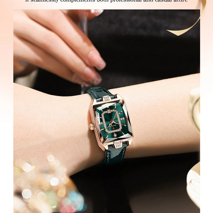 POEDAGAR Rettangolo Orologi da donna di lusso Impermeabile Data Orologio da donna in pelle Elegante orologio da polso da donna al quarzo moda Reloj regalo platinumshop