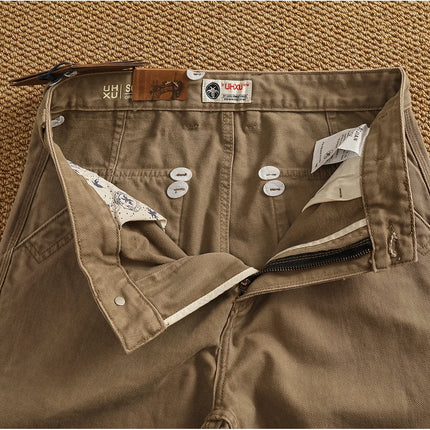 Autumn And Winter New American Retro 100% Cotton Multi-pocketed Washed Old Straight Casual Pants Loose Fashion Cargo Trousers
