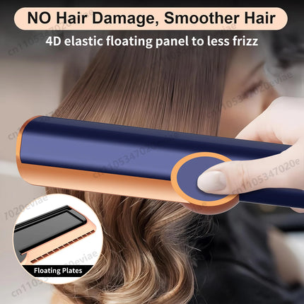 2 in 1 Hair Straightener & Hair Dryer with 15s Fast Heating Hair Flat Iron Negative Ion Iron for Less Frizz, Shinier & Smoother