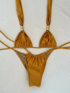 2025New Sexy a vita bassa Micro Bikini Set Costumi da bagno Donna Costume da bagno Solido brasiliano con spalline Halter Beachwear Costume da bagno biquini platinumshop