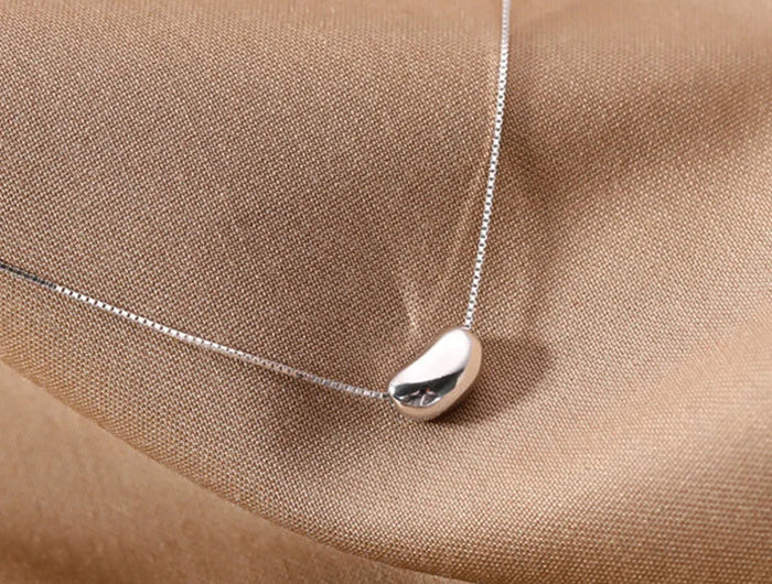 Collana in argento sterling 925 con ciondolo soia Gioielli di moda di alta qualità per catene da donna Regalo di compleanno di nozze PlatiNum