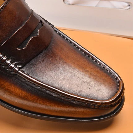 Mocassini da uomo di lusso in vera pelle slip on scarpe eleganti da lavoro casual nere scarpe da ufficio per feste di matrimonio da uomo