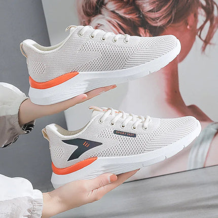2025New Women's Trendy Sports Shoes Fashion Mesh Casual Shoes Lightweight Breathable Running Shoes PlatiNum