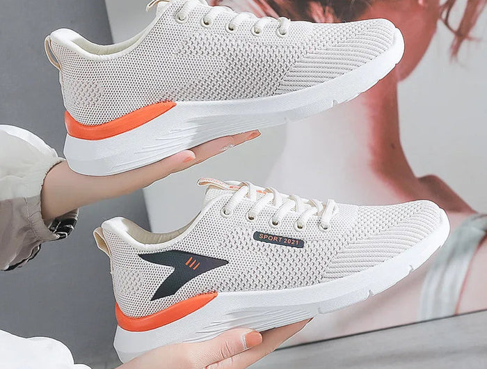 2025New Women's Trendy Sports Shoes Fashion Mesh Casual Shoes Lightweight Breathable Running Shoes PlatiNum