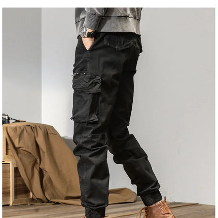 CAAYU Joggers Cargo Pants Men Casual Y2k MultiPocket Male Trousers Sweatpants Streetwear Techwear Tactical Track Black Pants Men