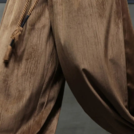 Pantaloni a gamba larga da uomo Pantaloni larghi in vita elastica da uomo Streetwear Stili giapponesi Pantaloni casual Pantaloni lunghi oversize vintage solidi
