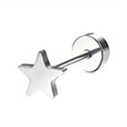 Drperfect 1pc orecchini chirurgici in acciaio inossidabile per donna uomo orecchini con retro piatto orecchini con cartilagine orecchini a cerchio con Piercing platinumshop