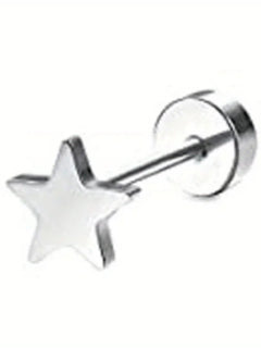 Drperfect 1pc orecchini chirurgici in acciaio inossidabile per donna uomo orecchini con retro piatto orecchini con cartilagine orecchini a cerchio con Piercing