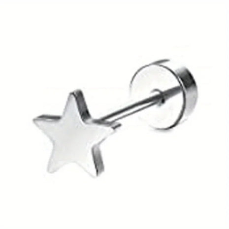 Drperfect 1pc orecchini chirurgici in acciaio inossidabile per donna uomo orecchini con retro piatto orecchini con cartilagine orecchini a cerchio con Piercing platinumshop
